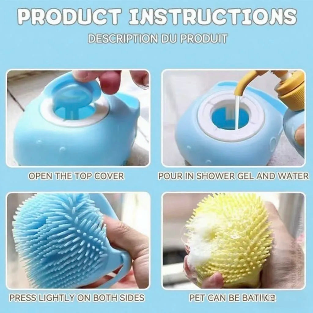 Rubber Pet Massage Shower Brush