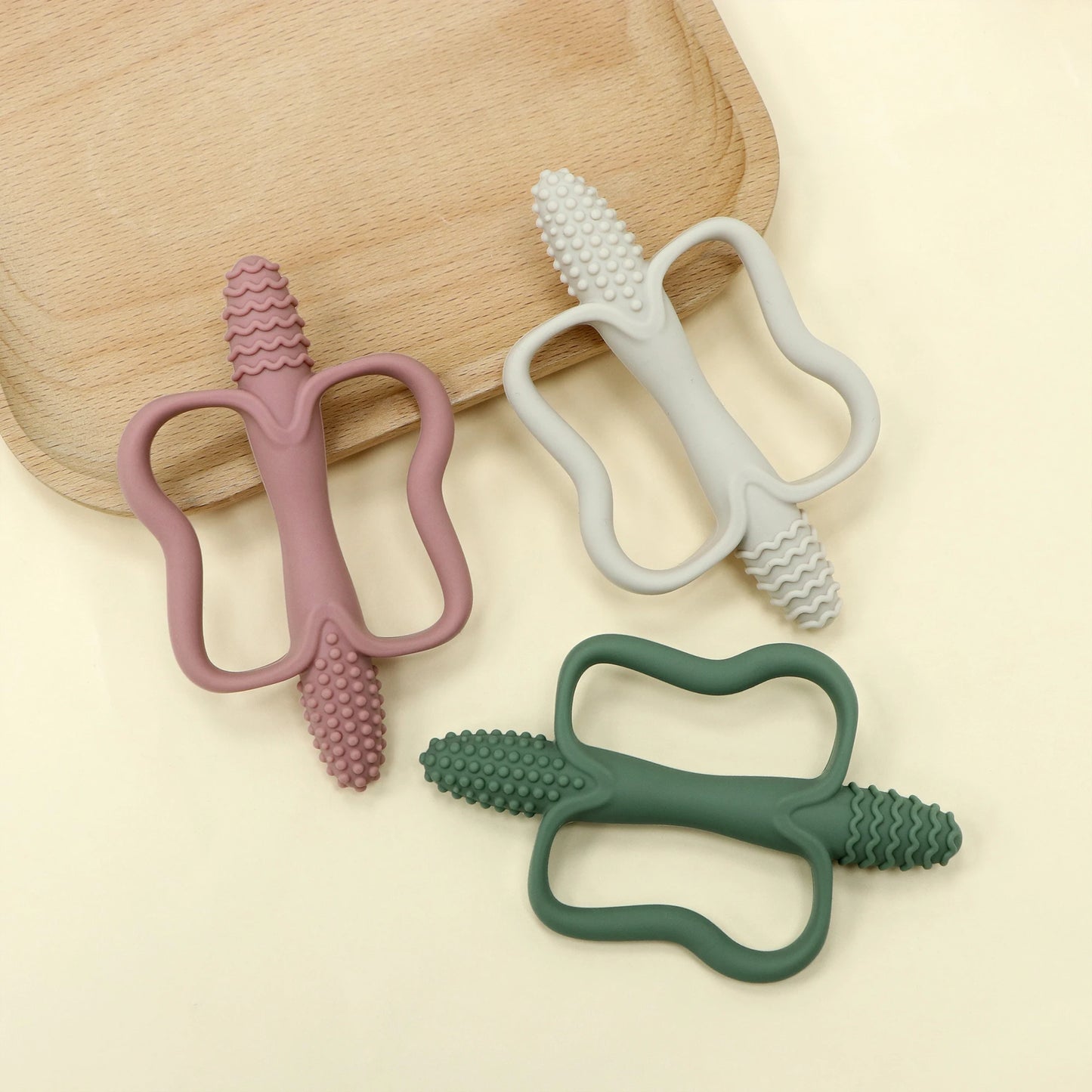 Integrated Silicone Teething Stick with Handle