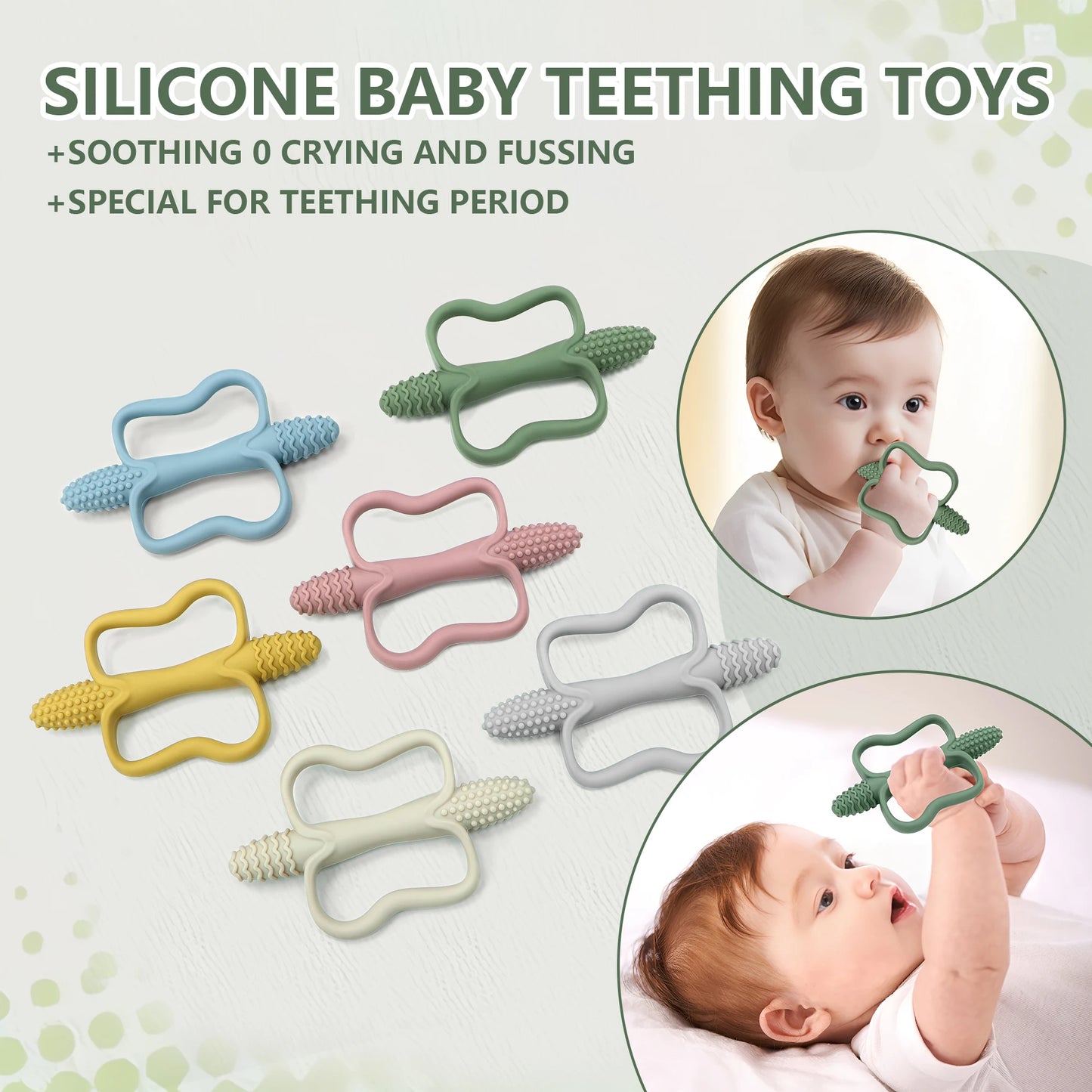 Integrated Silicone Teething Stick with Handle