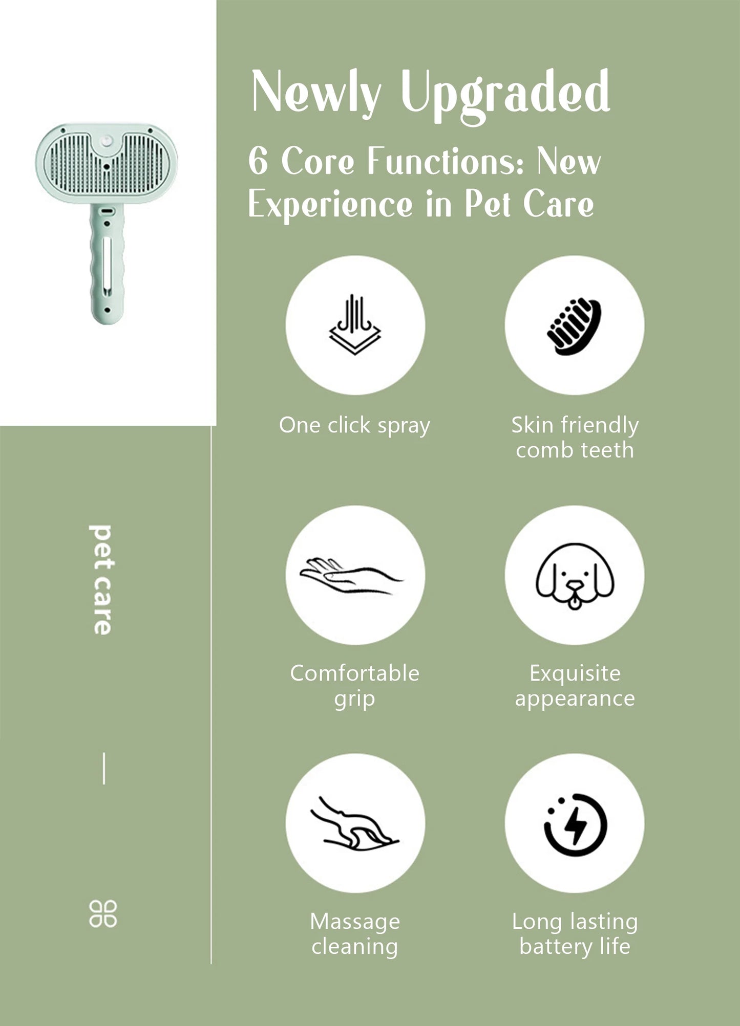 Dog Steam Comb Pet Massage Brush
