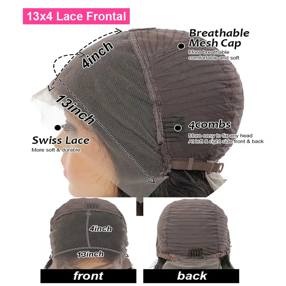 Vietnamese Bob Straight Ginger Orange Lace Frontal Wig Double drawn