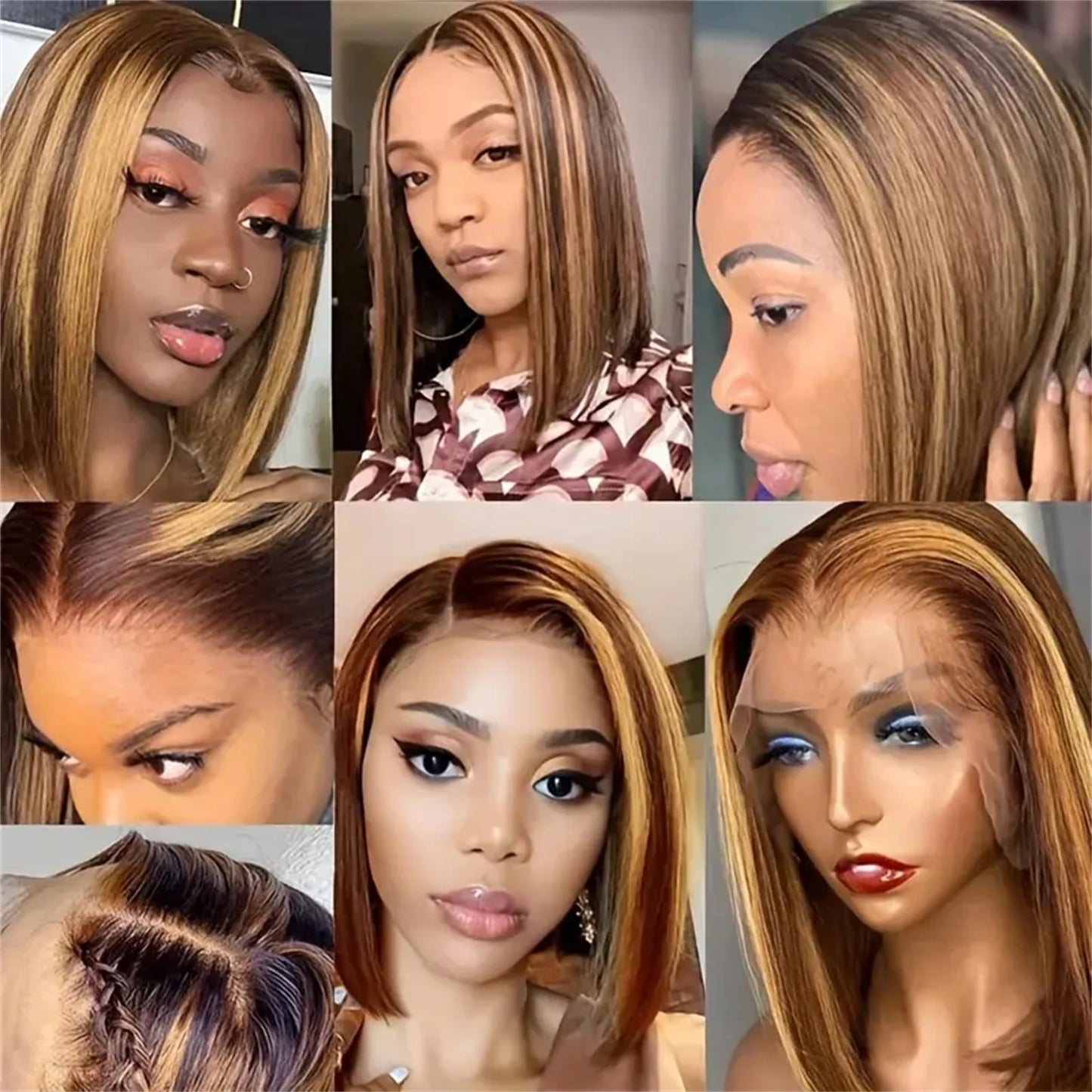 Transparent Lace Ombre Honey Blonde Wigs