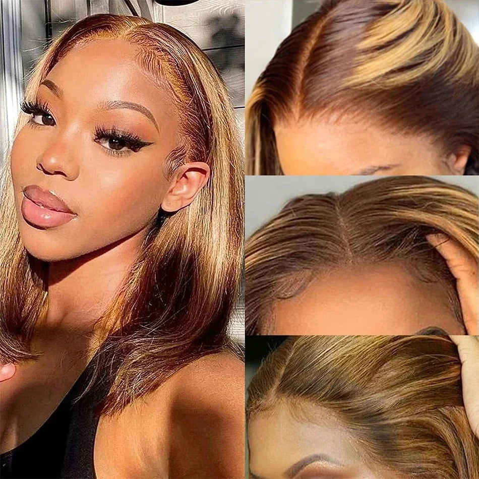 Transparent Lace Ombre Honey Blonde Wigs