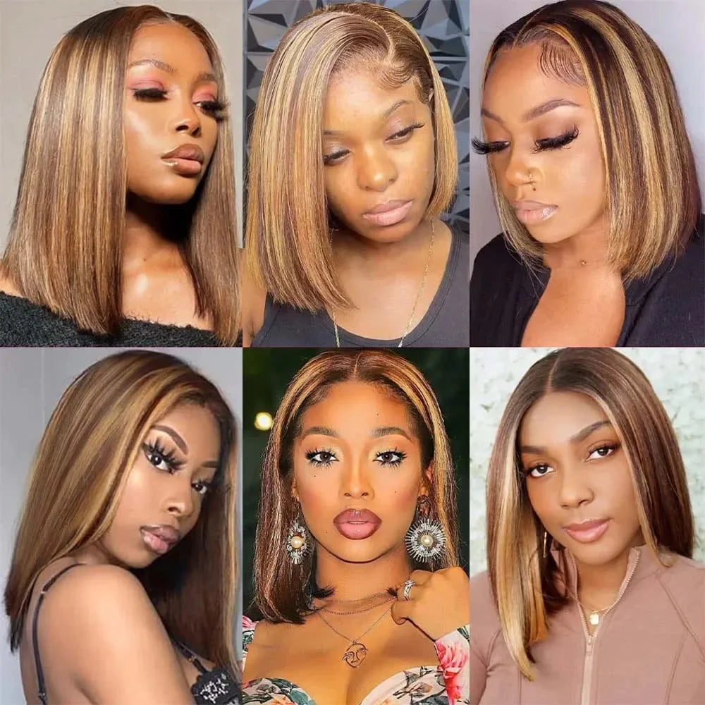 Transparent Lace Ombre Honey Blonde Wigs