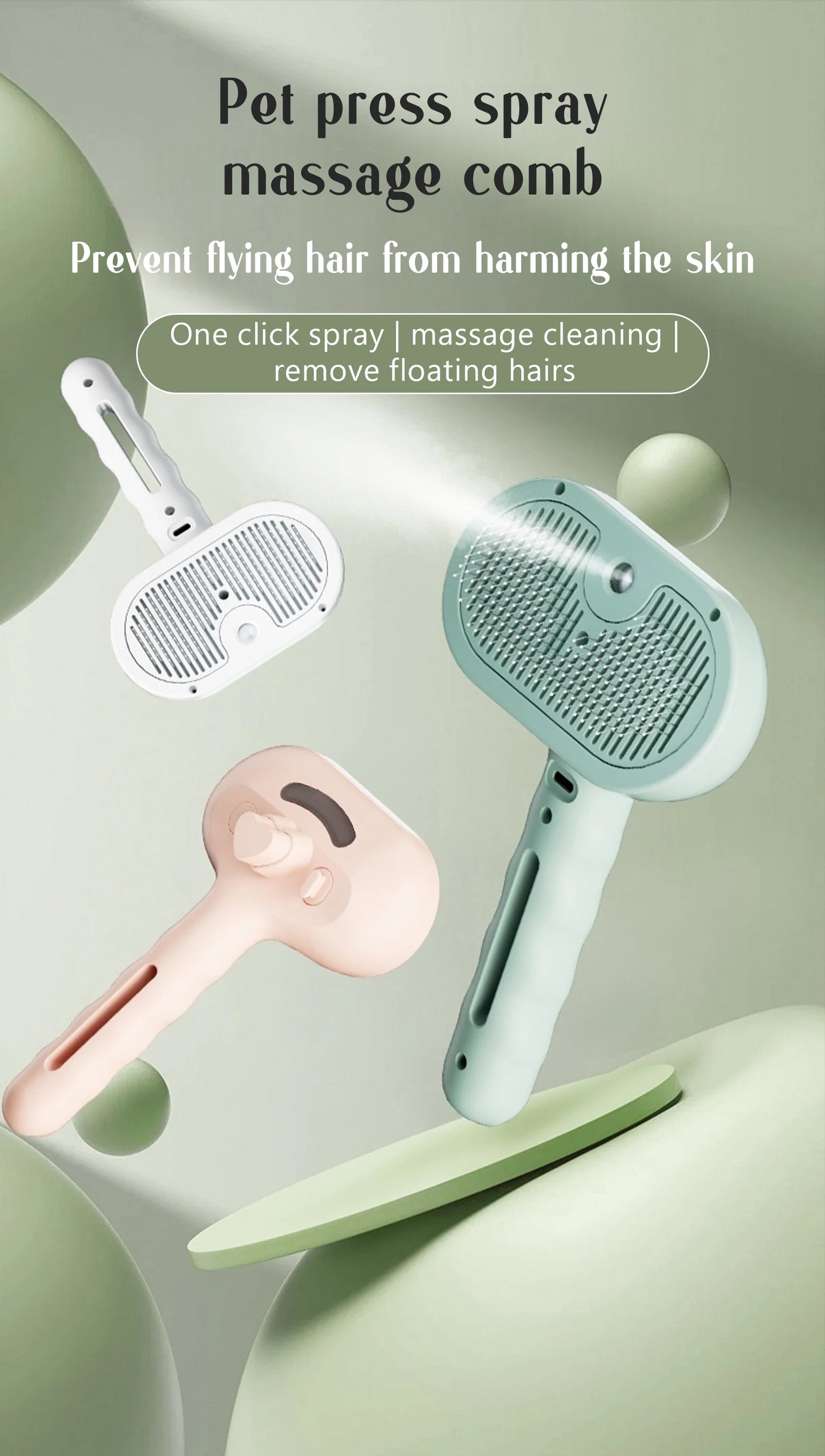 Dog Steam Comb Pet Massage Brush