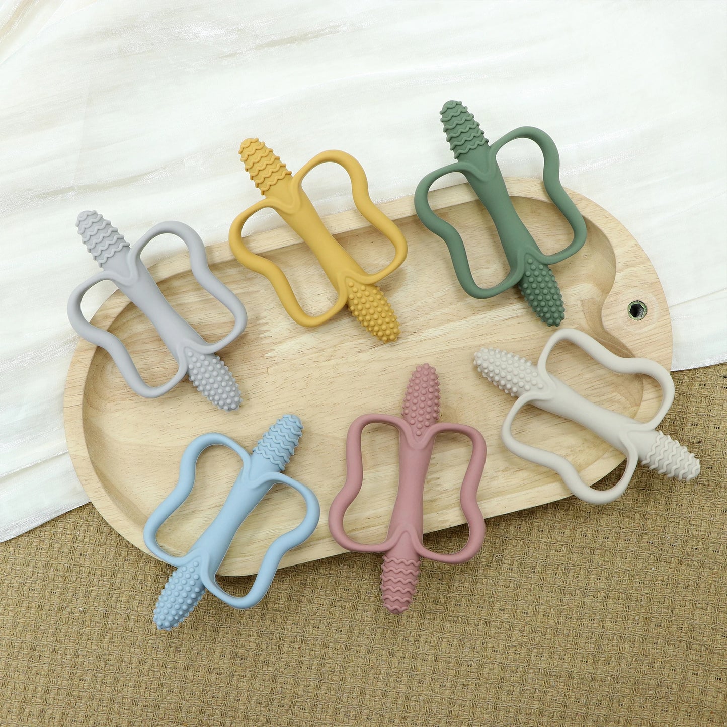 Integrated Silicone Teething Stick with Handle