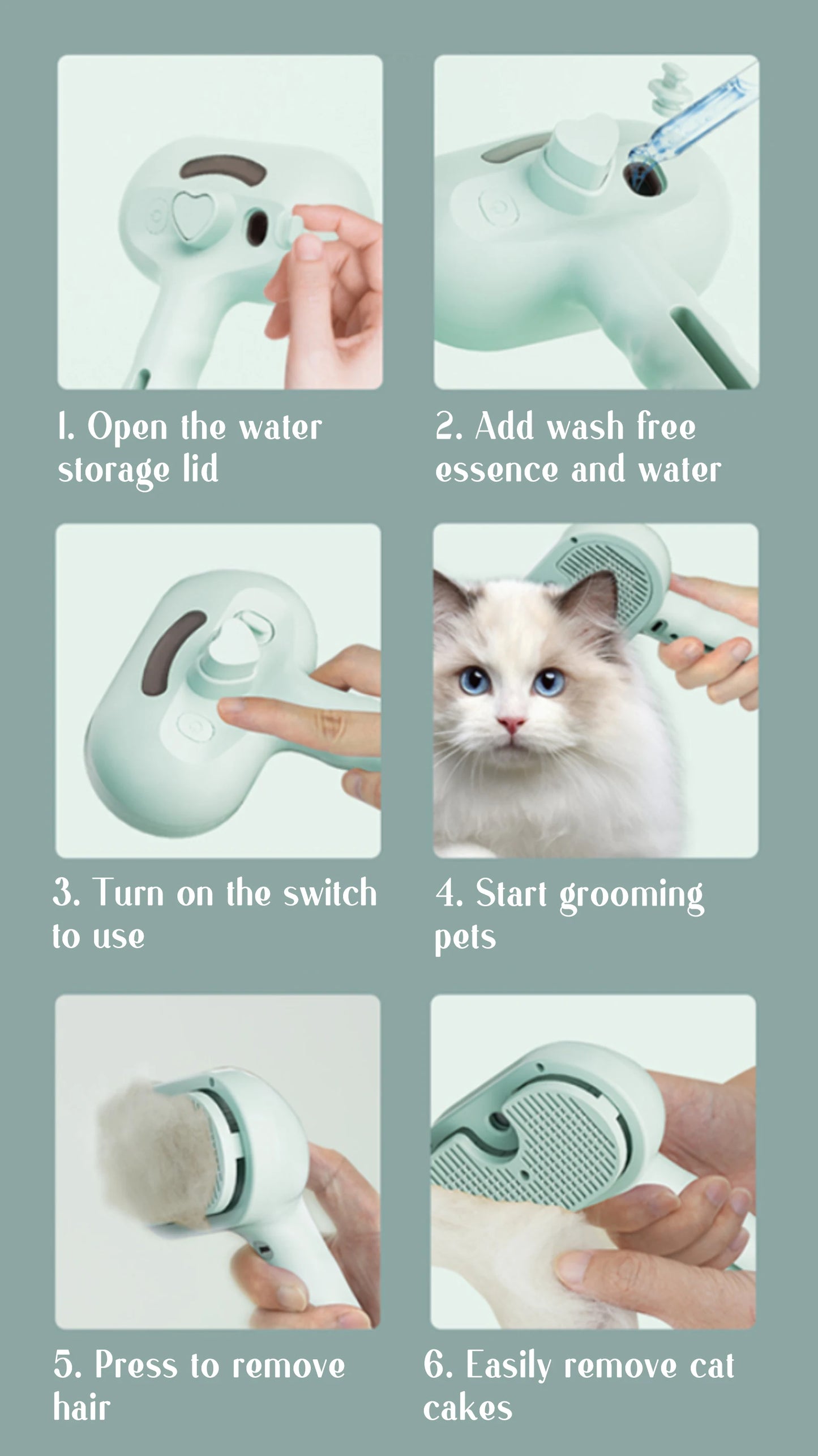 Dog Steam Comb Pet Massage Brush