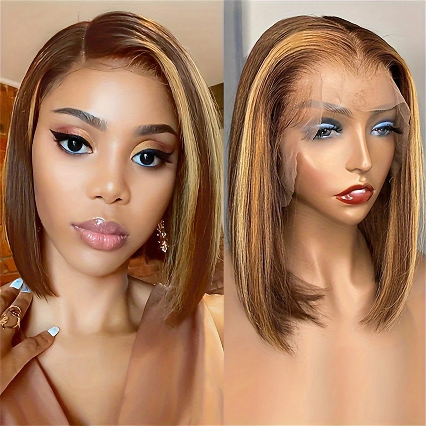 Transparent Lace Ombre Honey Blonde Wigs