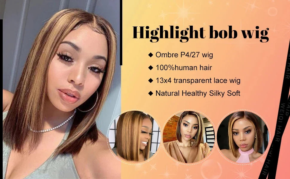 Transparent Lace Ombre Honey Blonde Wigs