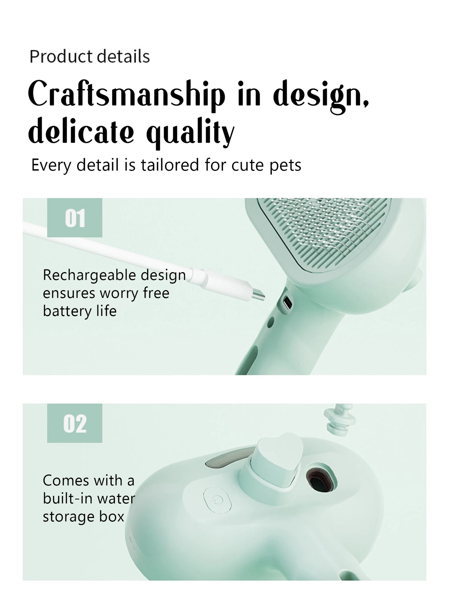 Dog Steam Comb Pet Massage Brush