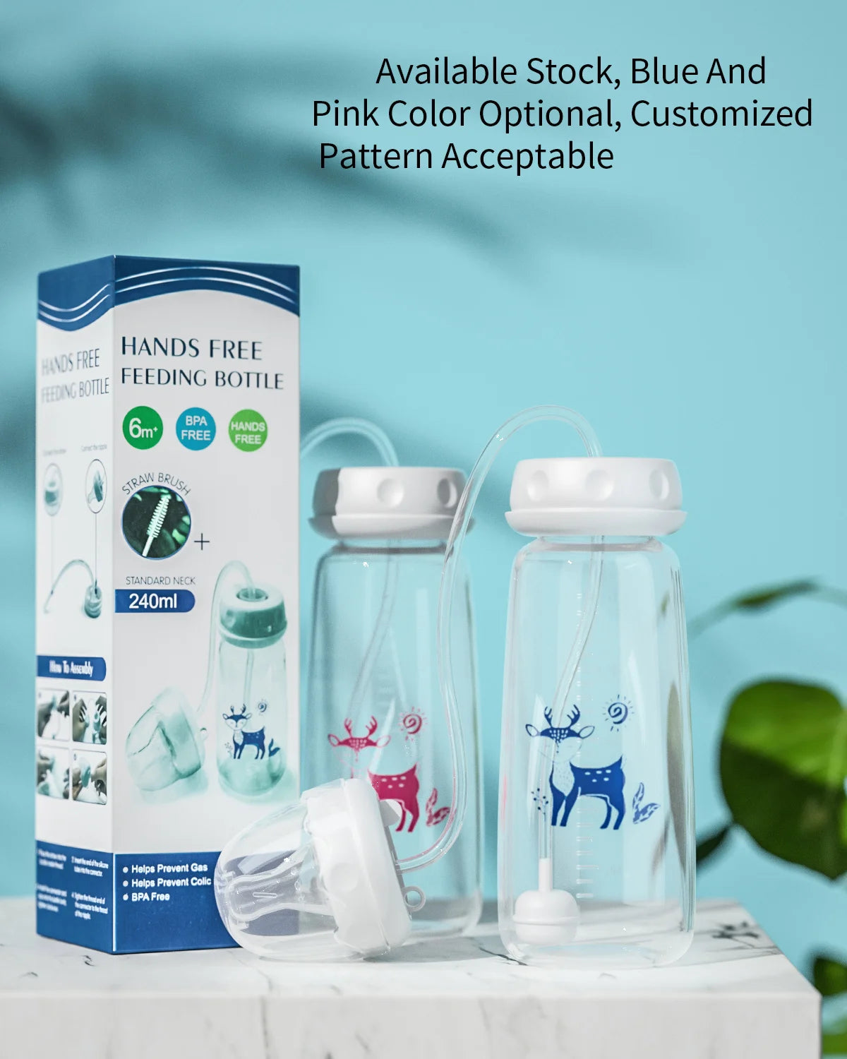 3 Month+ Hands Free Baby Feeding Bottle