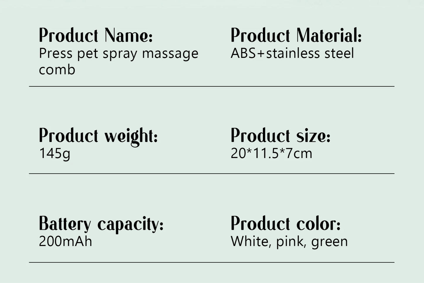 Dog Steam Comb Pet Massage Brush
