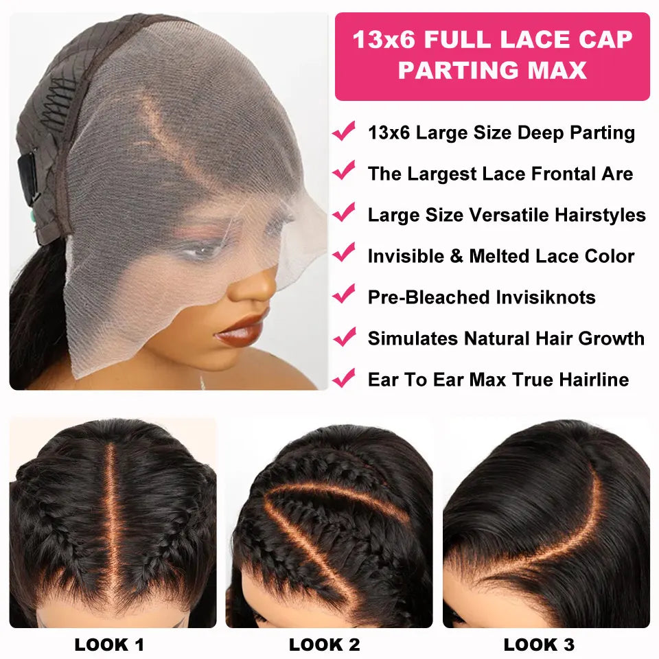 Kinky Straight Human Hair Wigs 360 HD Frontal Lace Wig and  5x5 Glueless Lace Closure