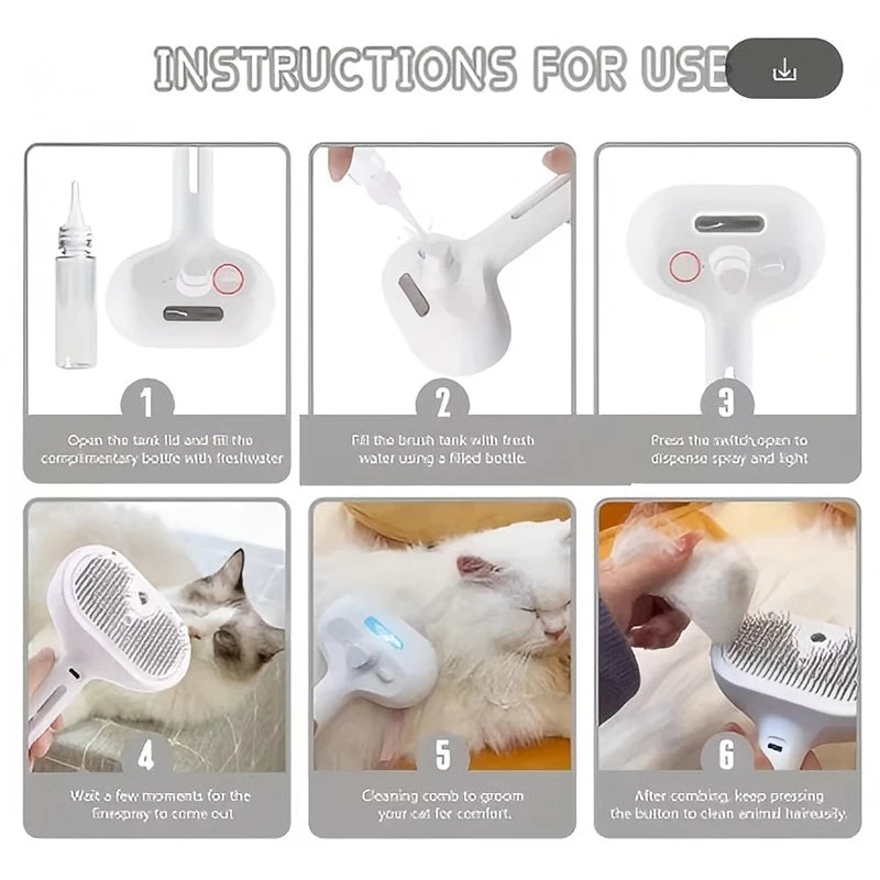 Dog Steam Comb Pet Massage Brush