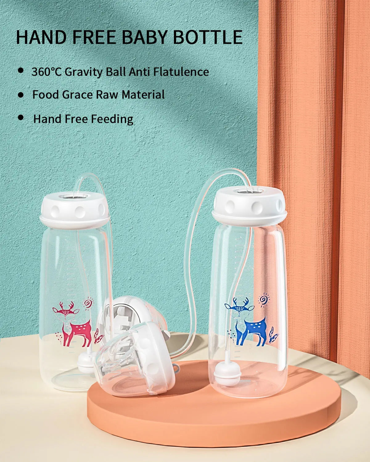 3 Month+ Hands Free Baby Feeding Bottle