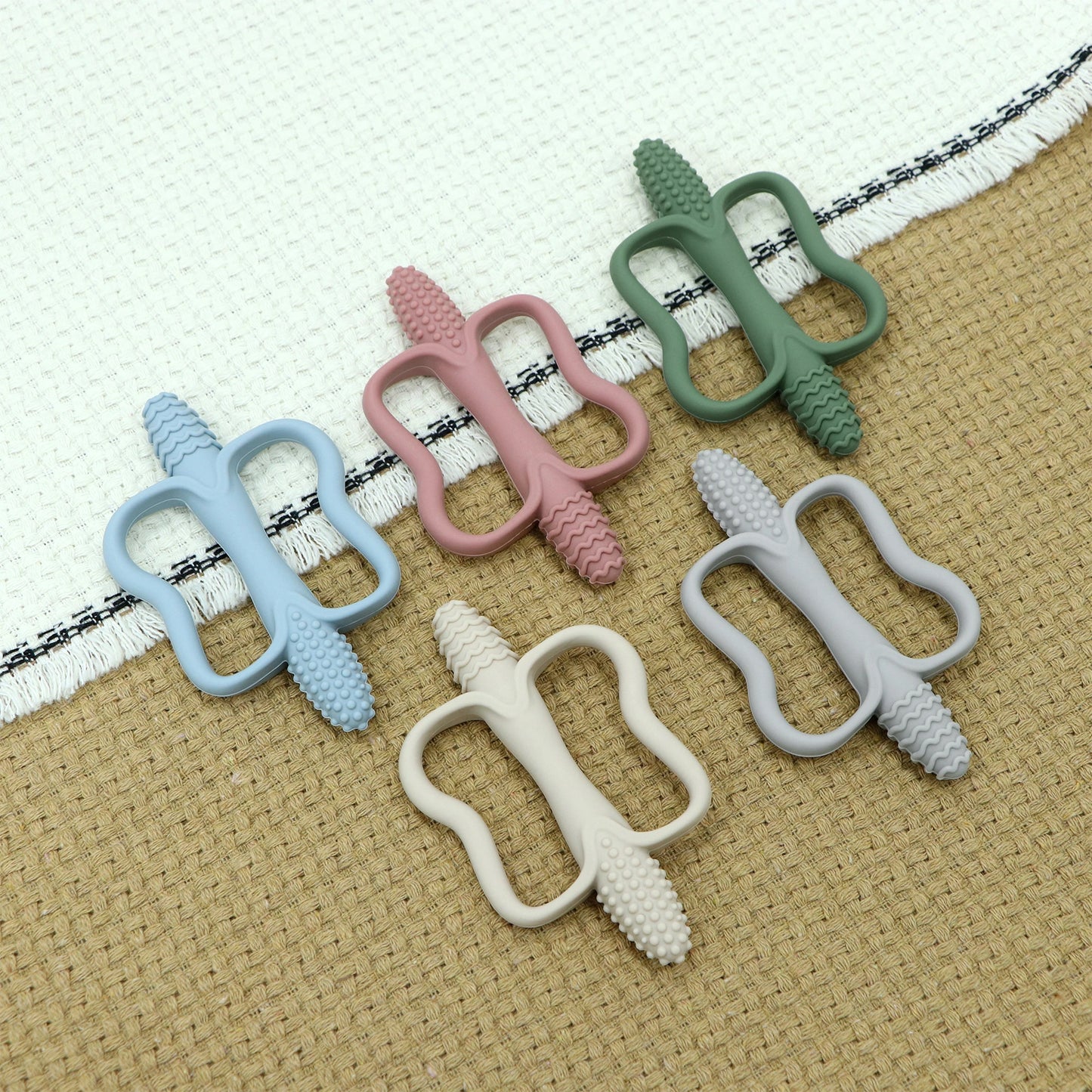 Integrated Silicone Teething Stick with Handle